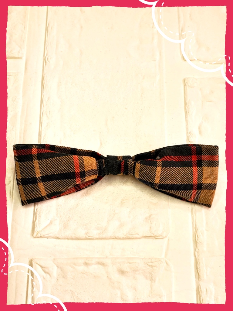 チェック柄ヘアバンド