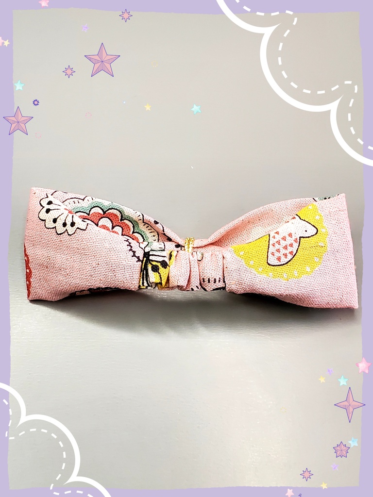 10㎝ぬい ピンクヘアバンド(花&鳥)