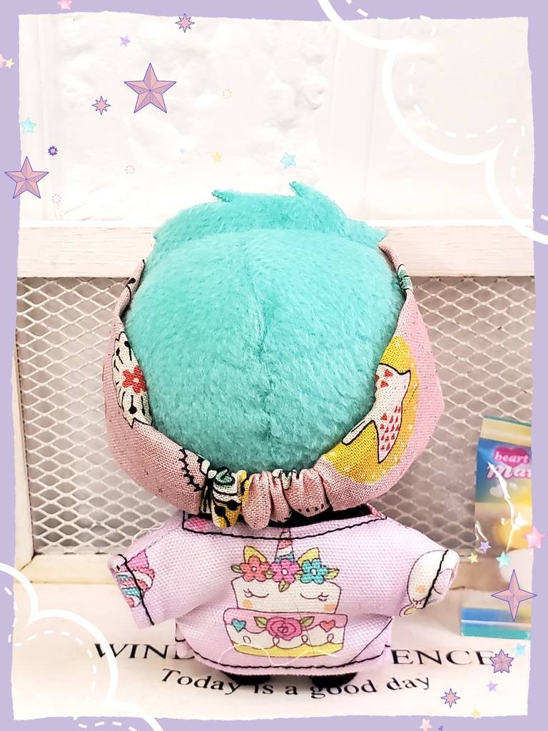 10㎝ぬい ピンクヘアバンド(花&鳥)