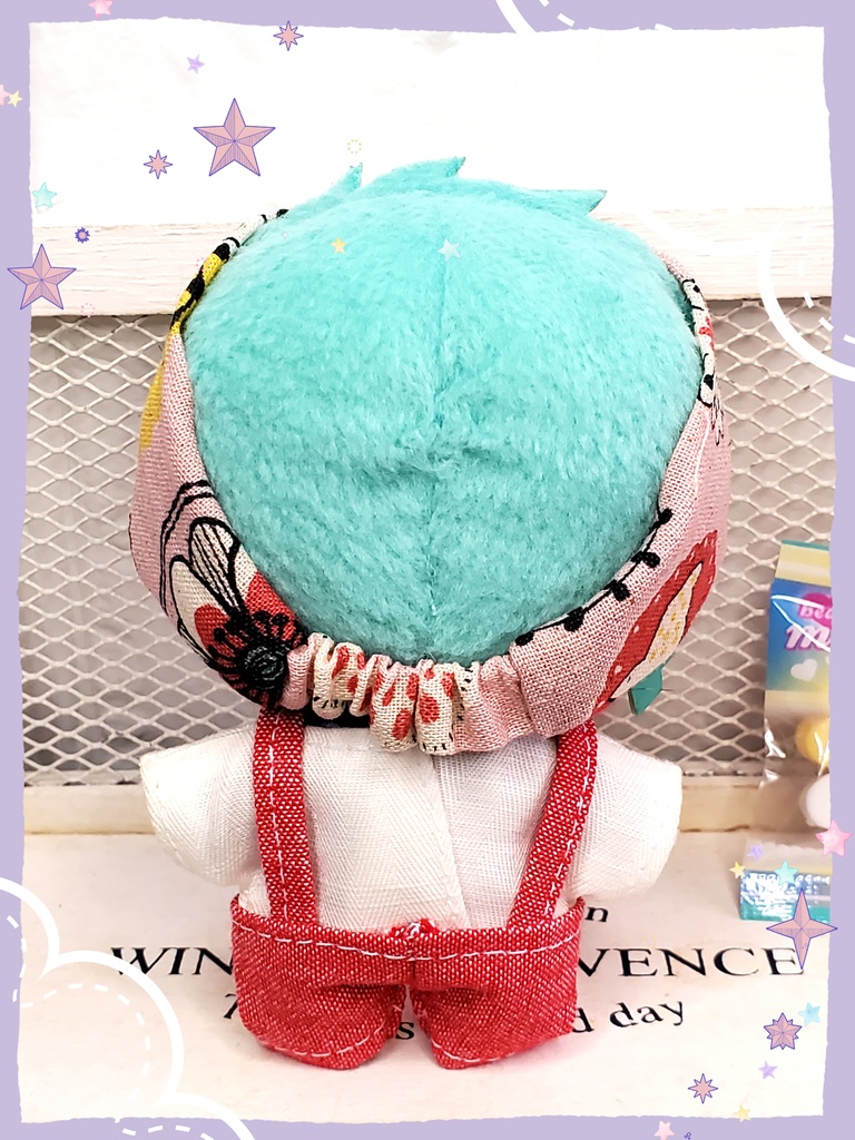 10㎝ぬい用 ピンクヘアバンド(花&鳥)