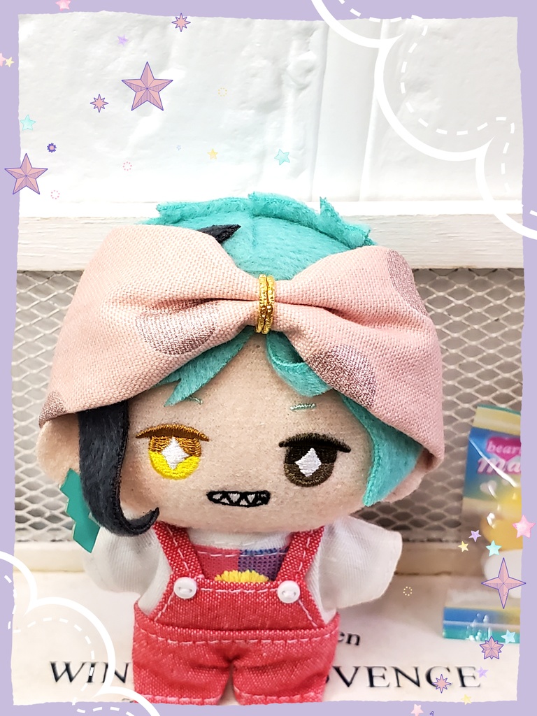 10㎝ぬい用 ピンク水玉ヘアバンド