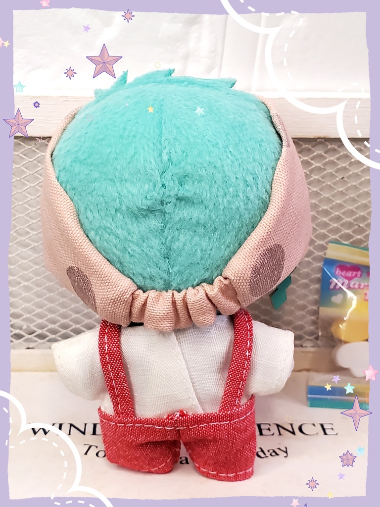 10㎝ぬい用 ピンク水玉ヘアバンド