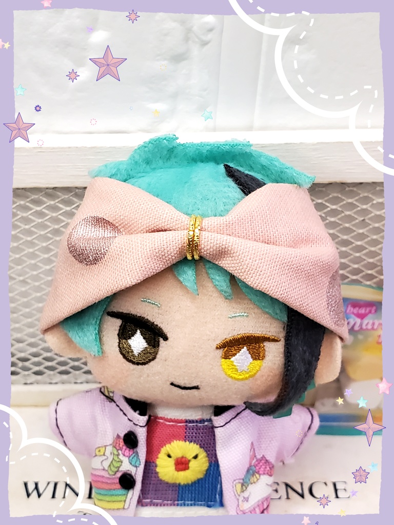 10㎝ぬい用 ピンク水玉ヘアバンド