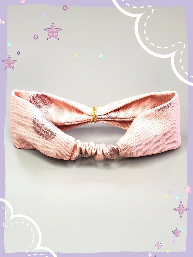 10㎝ぬい用 ピンク水玉ヘアバンド