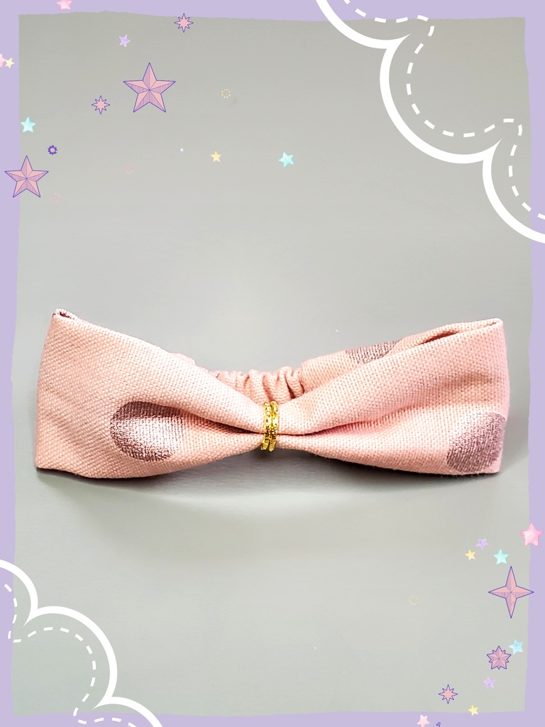 10㎝ぬい用 ピンク水玉ヘアバンド