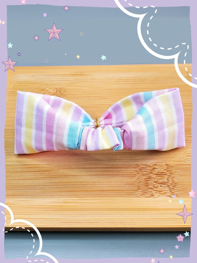 10㎝ぬい服 ゆめかわストライプヘアバンド