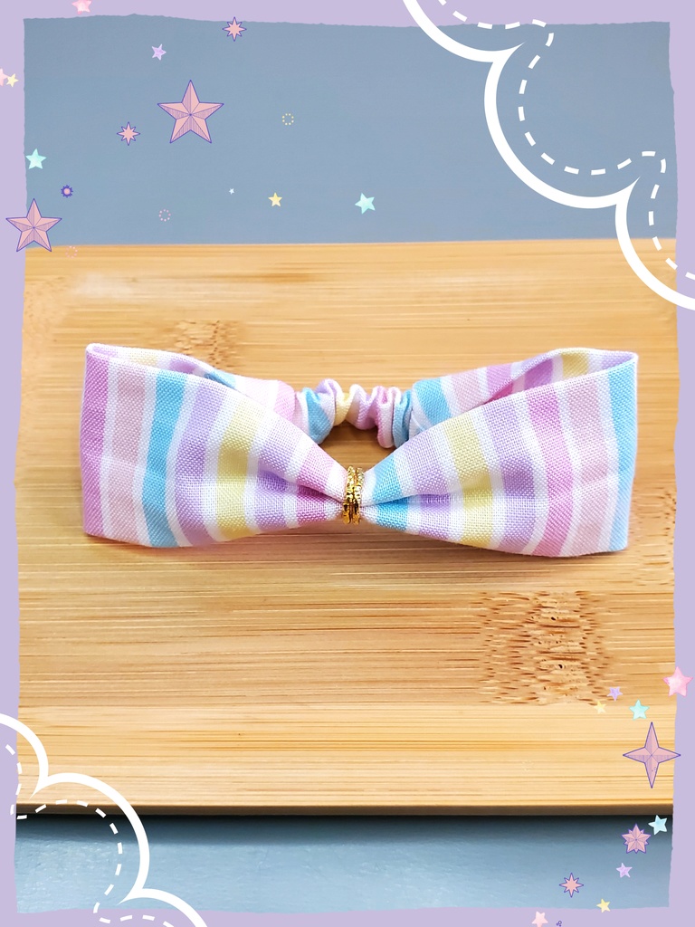10㎝ぬい服 ゆめかわストライプヘアバンド