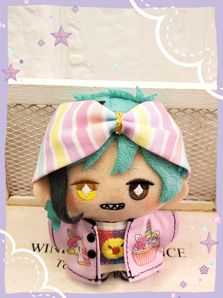 10㎝ぬい服 ゆめかわストライプ ヘアバンド