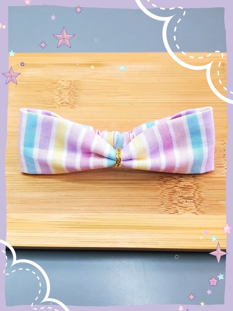 10㎝ぬい服 ゆめかわストライプ ヘアバンド