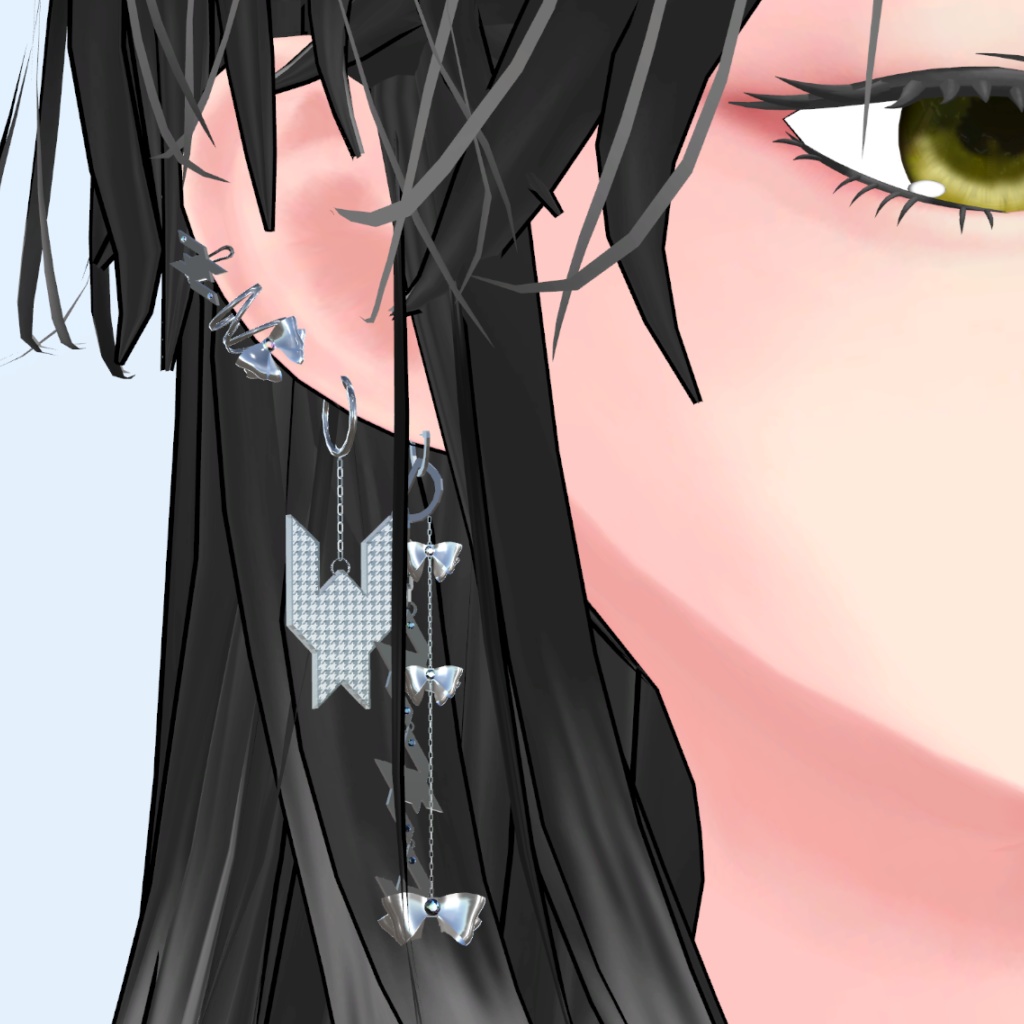 ピアス&イヤーカフ【VRC想定3Dモデル】