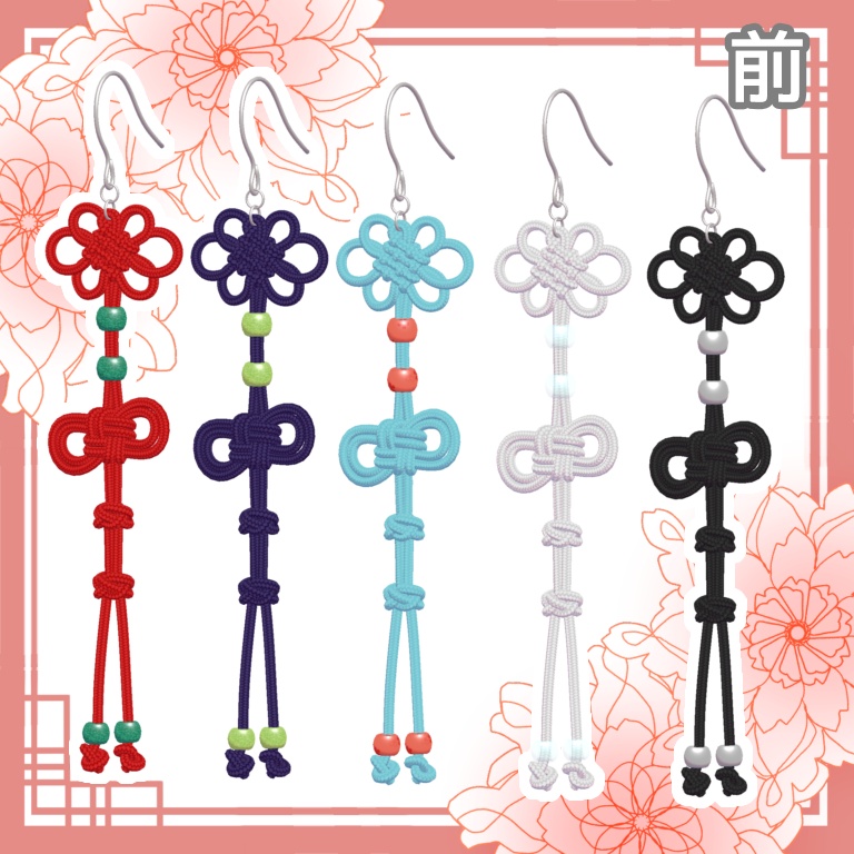 【3Dモデル】飾り結びのピアス PatternA