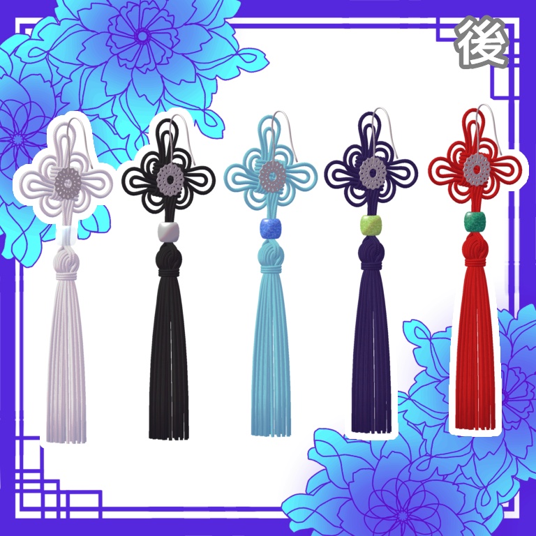 【3Dモデル】飾り結びのピアス PatternB