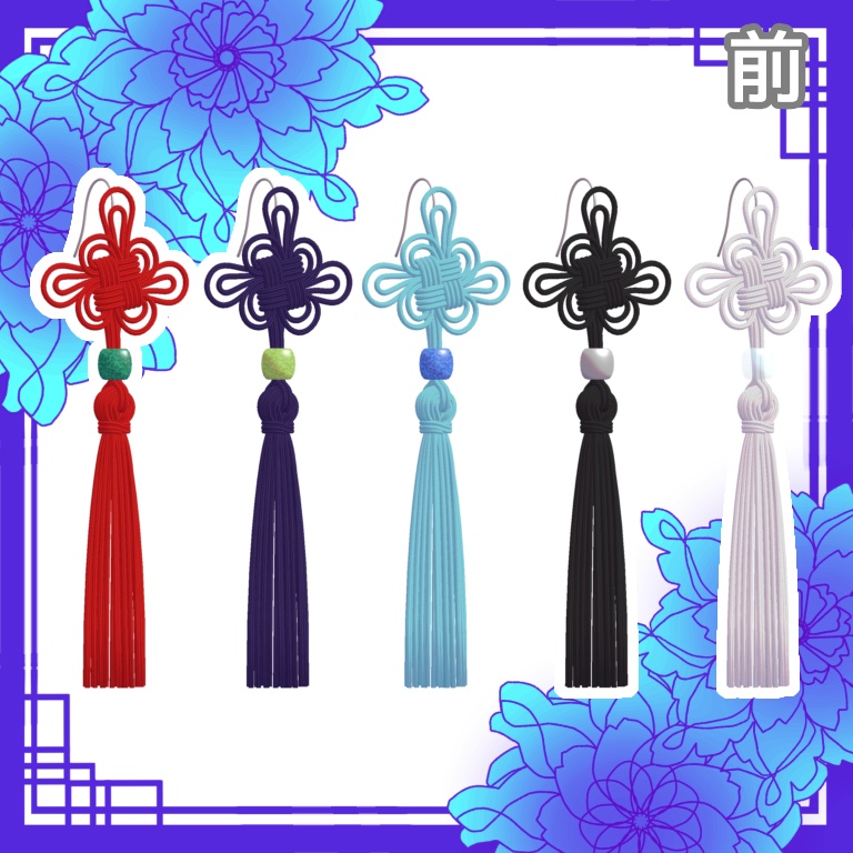 【3Dモデル】飾り結びのピアス PatternB