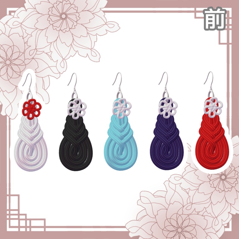 【3Dモデル】飾り結びのピアス PatternD