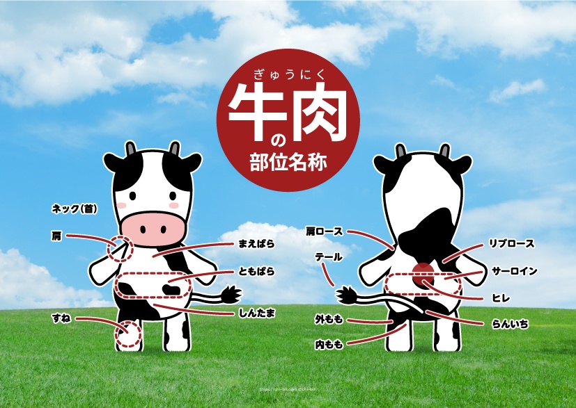 牛肉の部位名称 ポスター