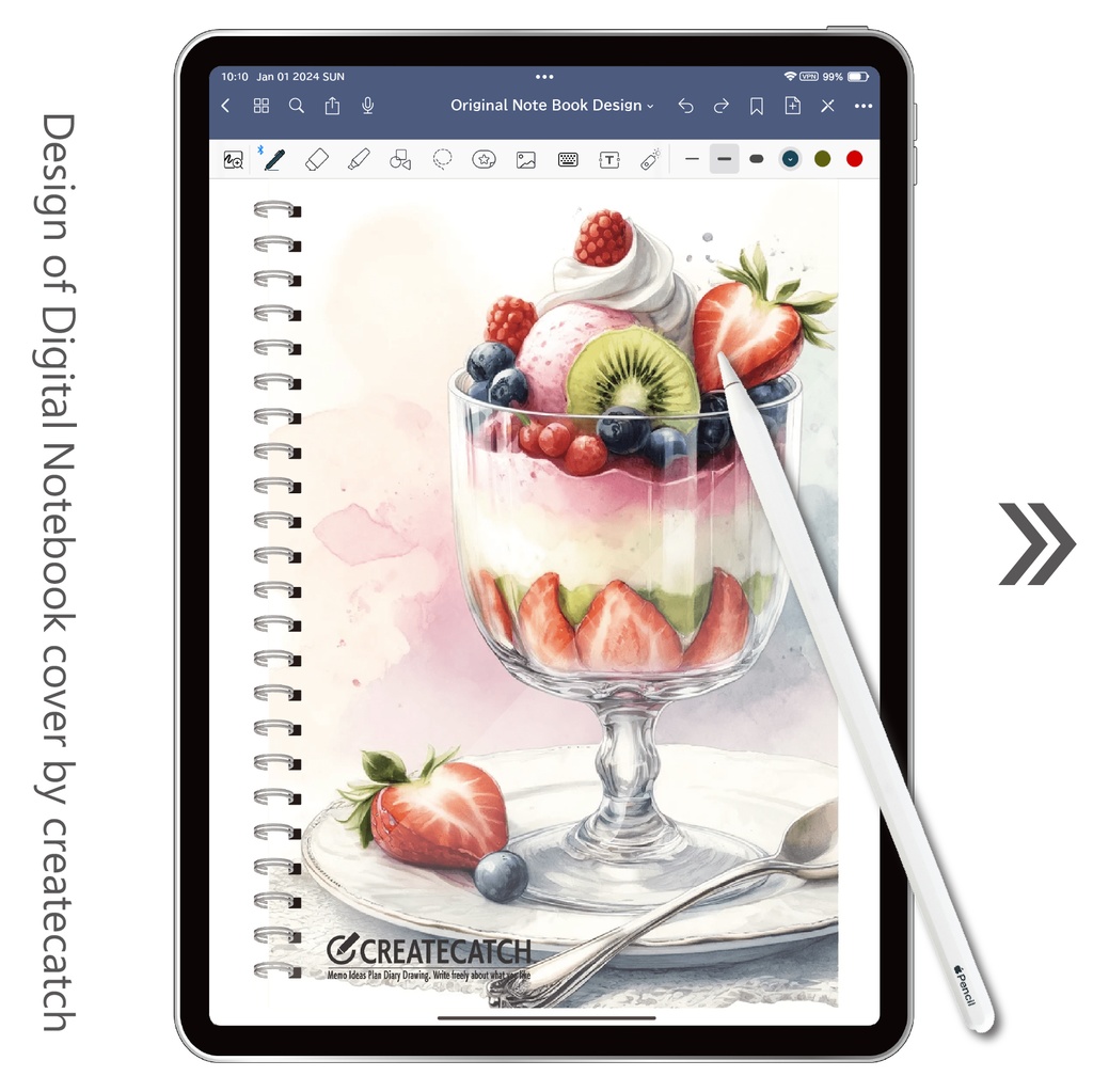 デザインノート(デジタル用)フルーツパフェ 1