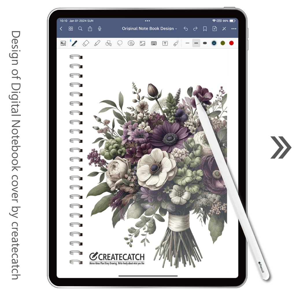デザインノート(デジタル用)ボタニカル1
