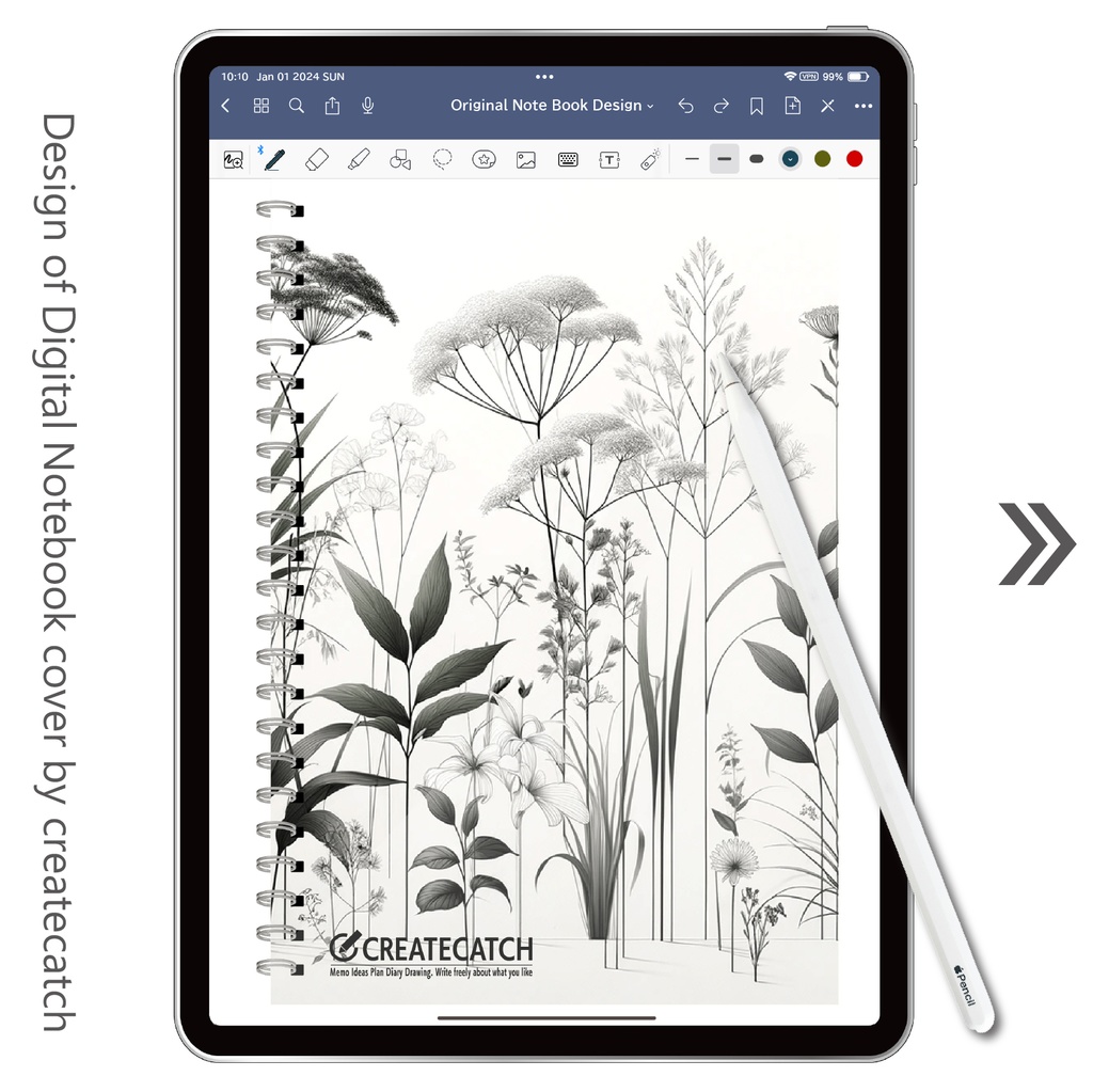 デザインノート(デジタル用)ボタニカル2