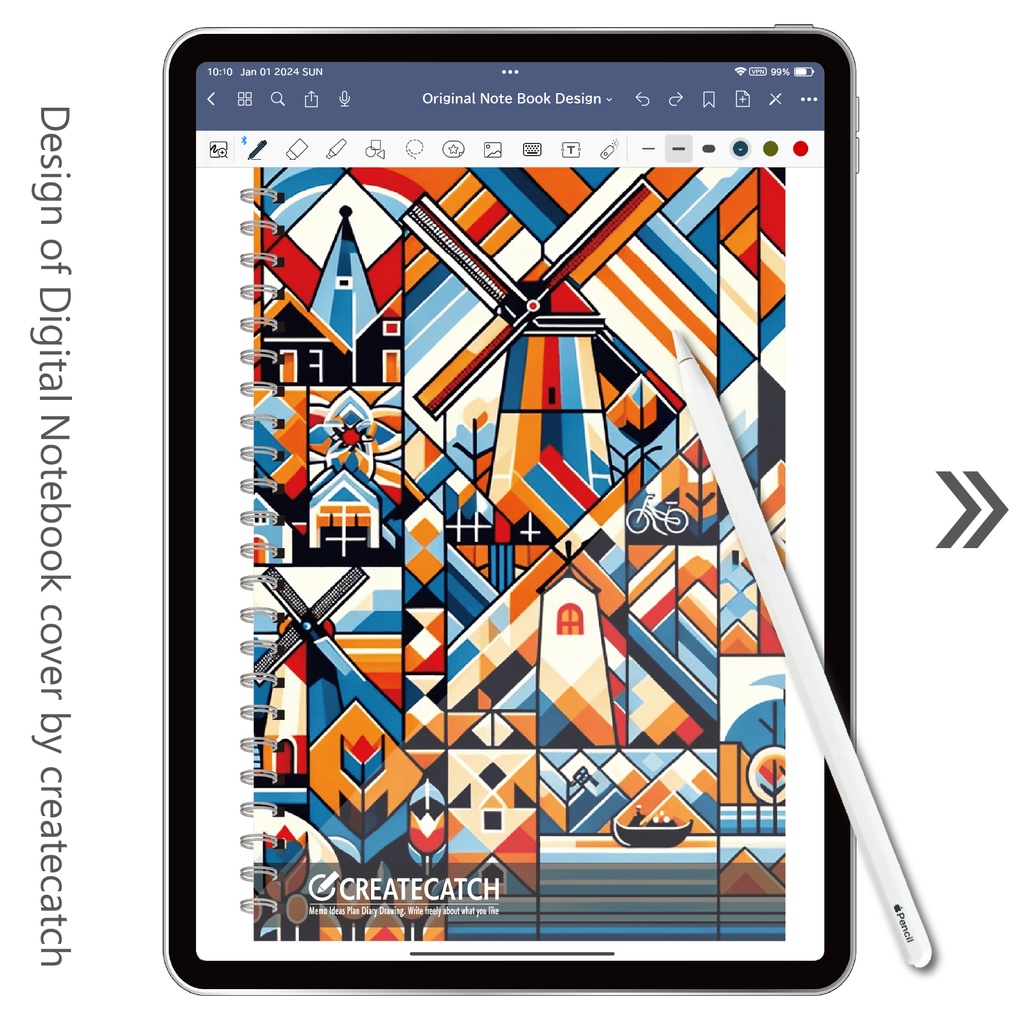デザインノート(デジタル用)オランダ風デザイン1