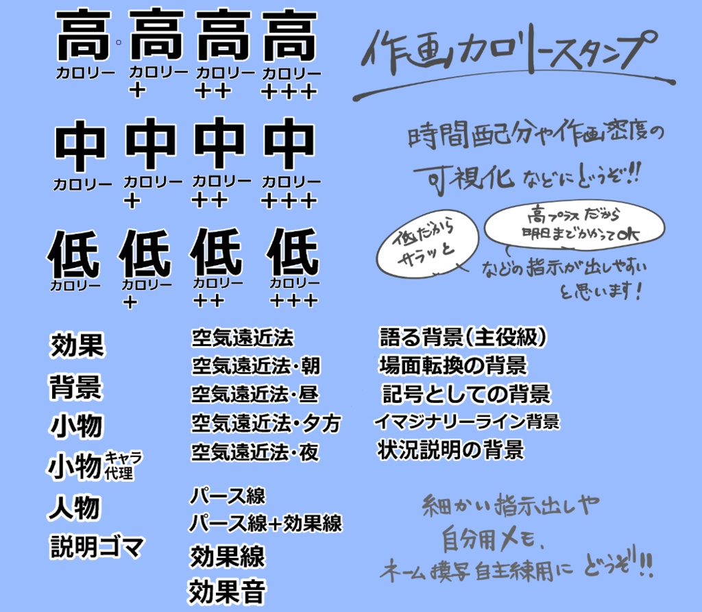 作画指示メモスタンプ Ver.1