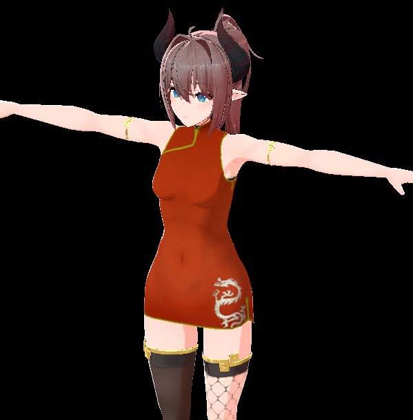 超ミニ丈チャイナドレス【「レナ・カクテル-Lena Cocktail-」用衣装3Dモデル】