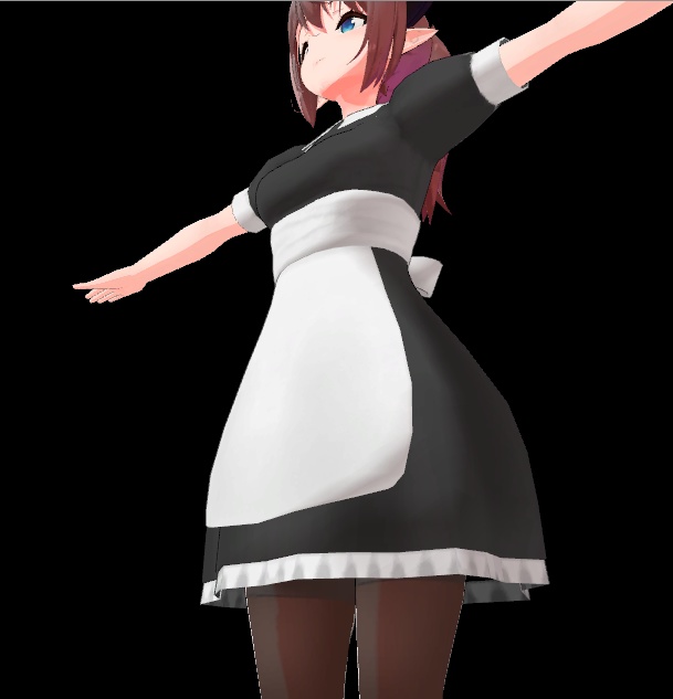 シンプルメイド服【「レナ・カクテル-Lena Cocktail-」用衣装3Dモデル】