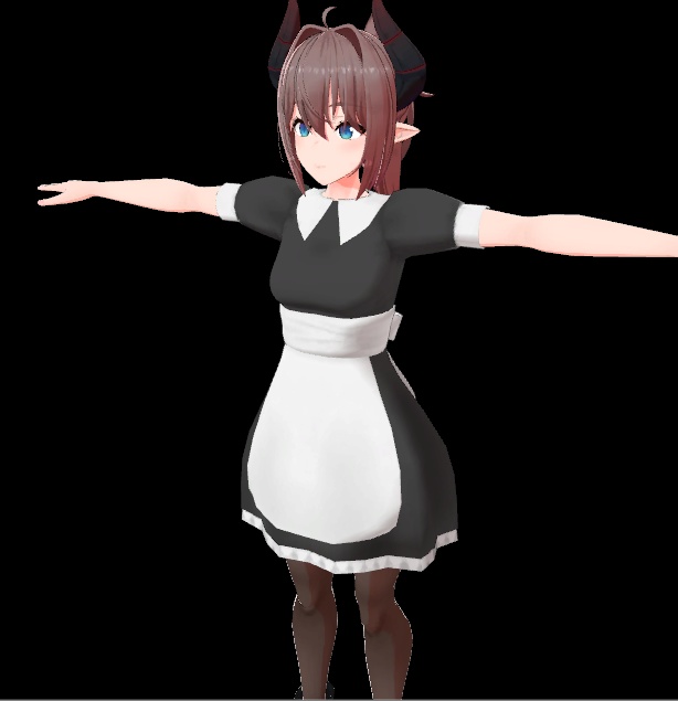 シンプルメイド服【「レナ・カクテル-Lena Cocktail-」用衣装3Dモデル】