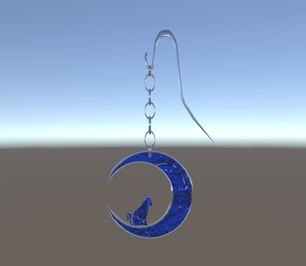 【VRC想定】月と猫の耳飾り【Quest対応】