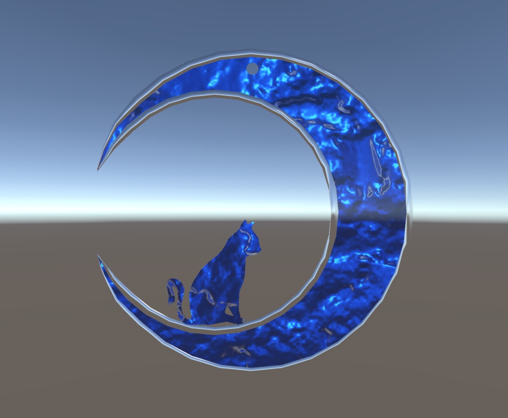 【VRC想定】月と猫の耳飾り【Quest対応】