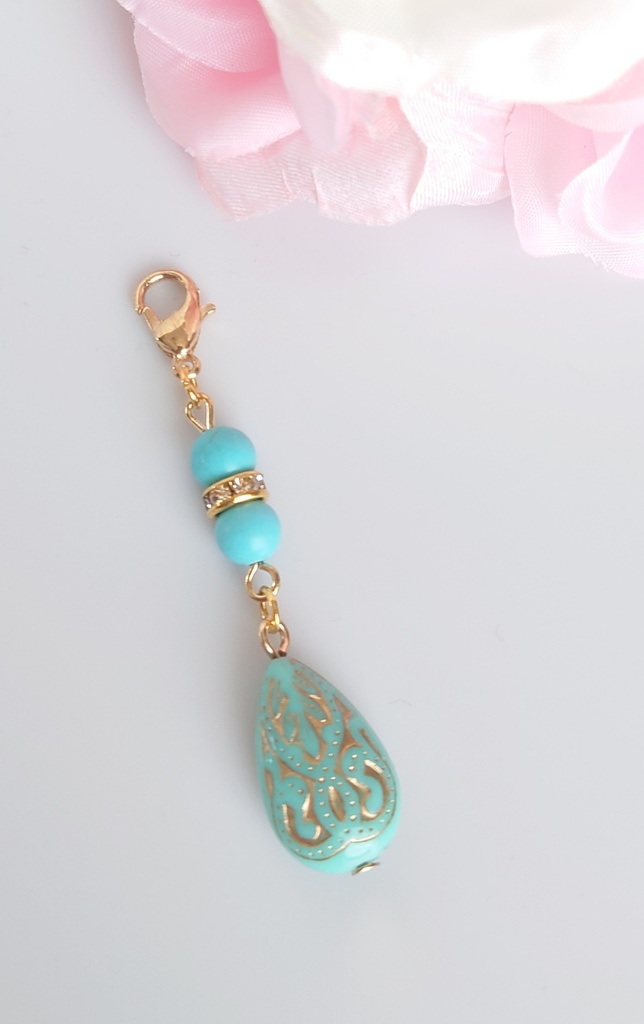 アンティーク調マスクチャーム ターコイズカラー