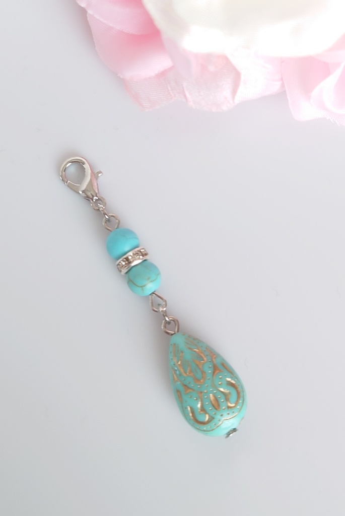 アンティーク調マスクチャーム ターコイズカラー