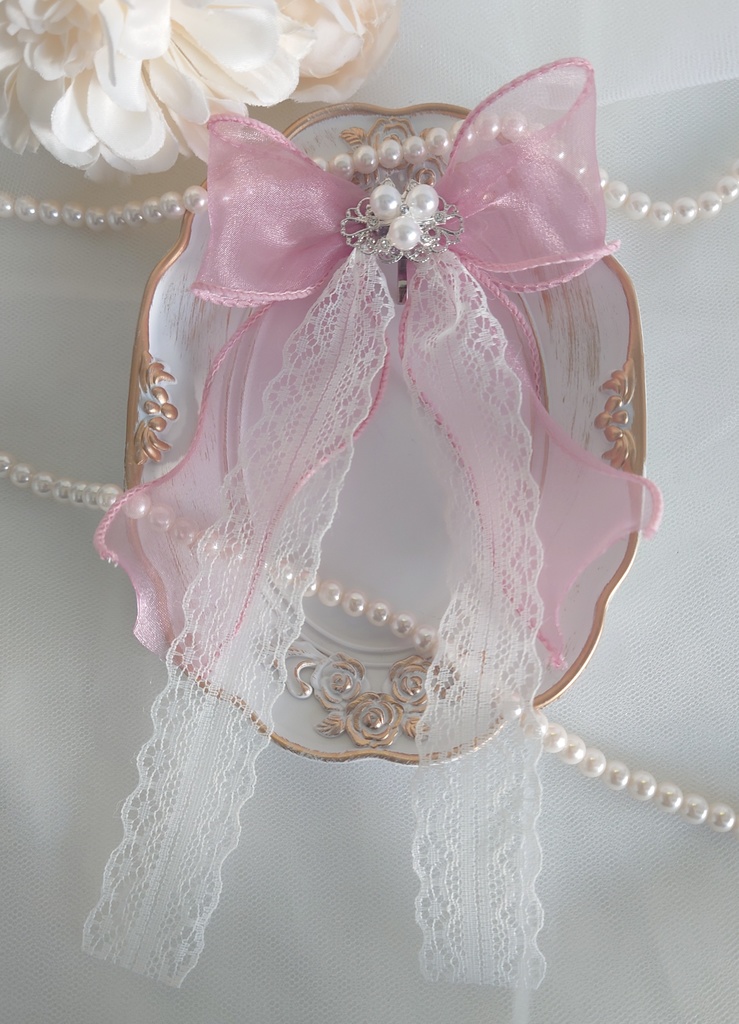 オーガンジーリボンポニーフック