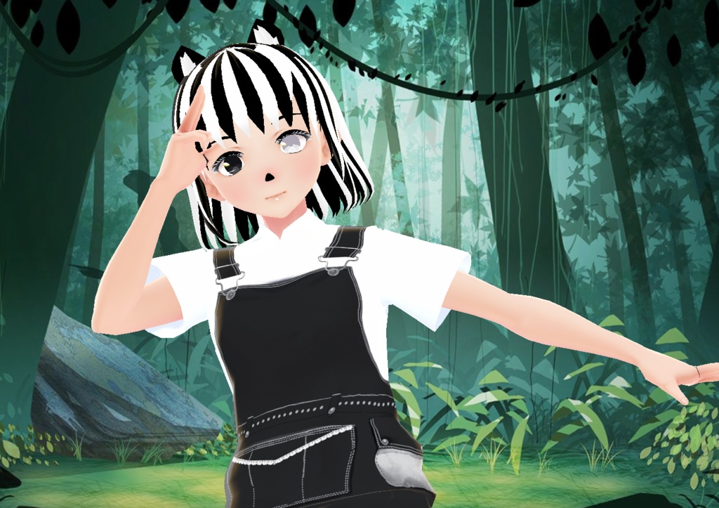 Cat Black/White Vroid Model |