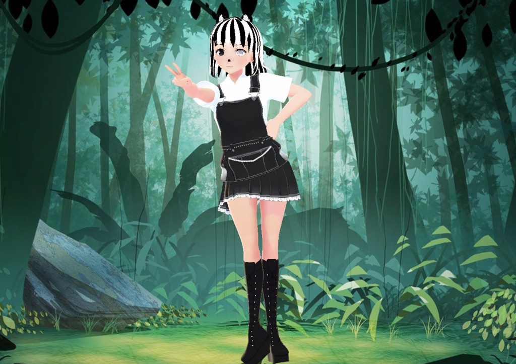 Cat Black/White Vroid Model |