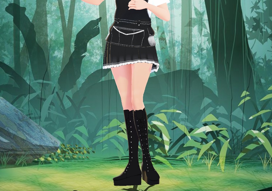 Cat Black/White Vroid Model |