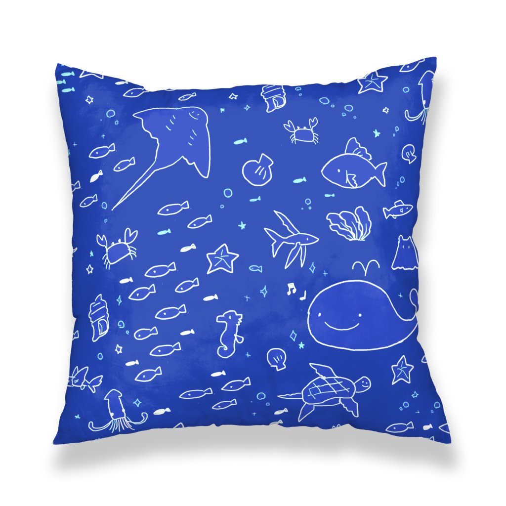 うみのいきものクッションカバー