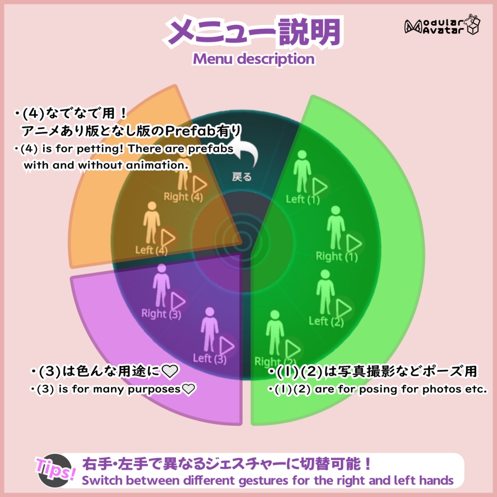 ハンドジェスチャー(24種)追加&切替ギミック『ハンドジェスチャーEX』