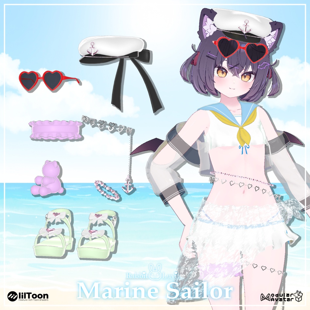 夏だ!海だ!『マリンセーラー水着』(6アバター対応)