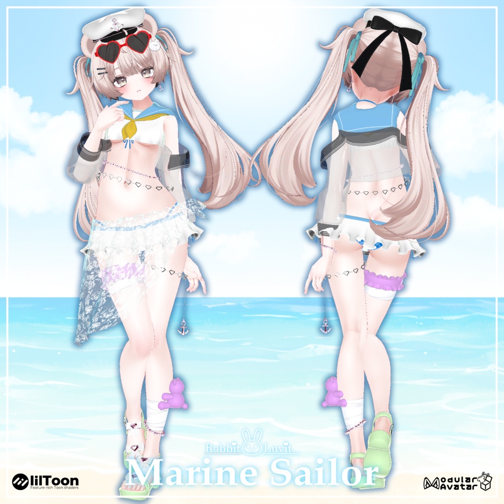 夏だ!海だ!『マリンセーラー水着』(6アバター対応)