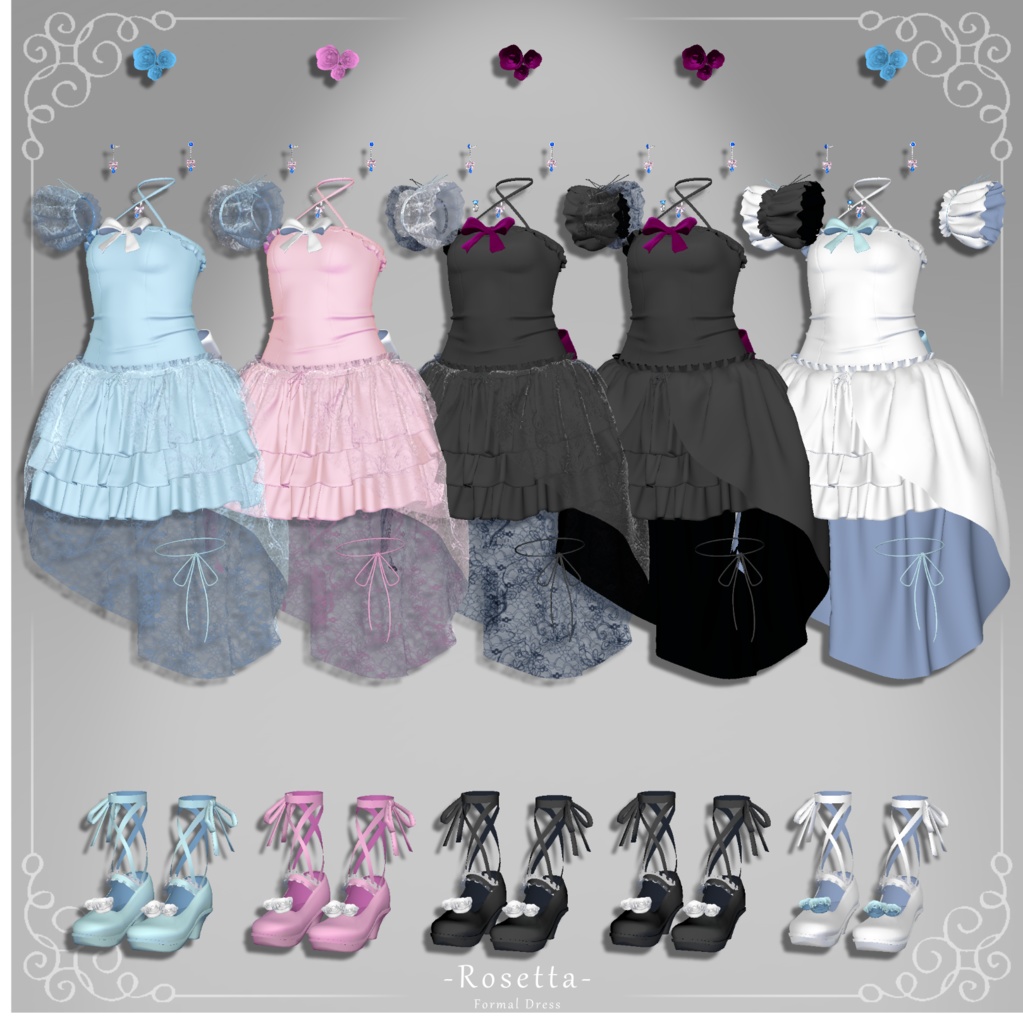 【🌹1日限定無料!🌹】フォーマルドレス『- Rosetta -』(8アバター対応)