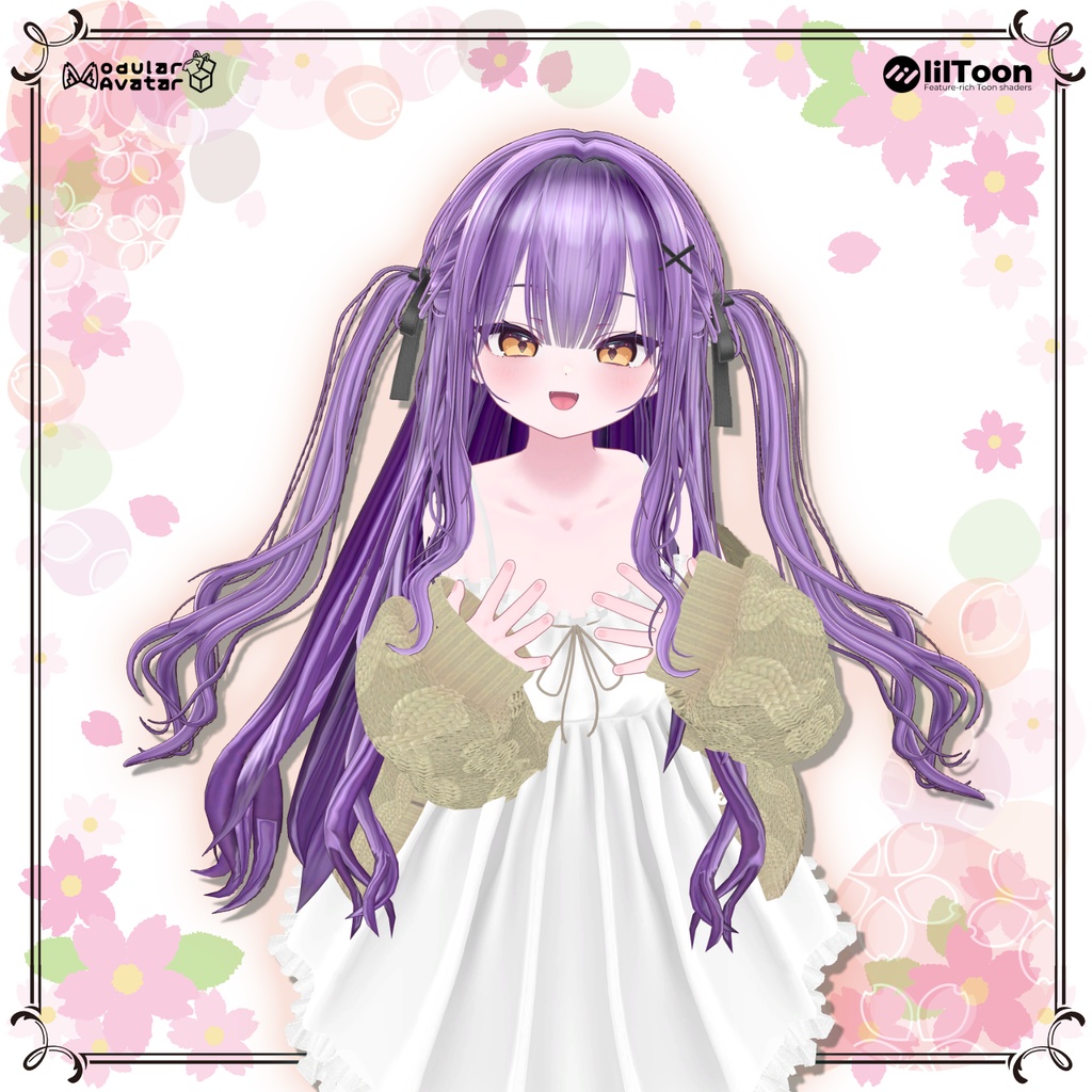 『🎀お嬢様ツインテ🎀』(9アバター対応)【VRC Hair】✨