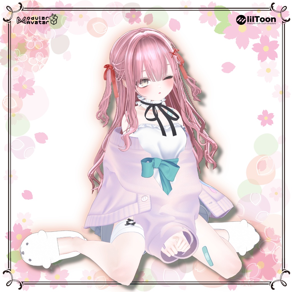 『🎀お嬢様ツインテ🎀』(8アバター対応)【VRC Hair】