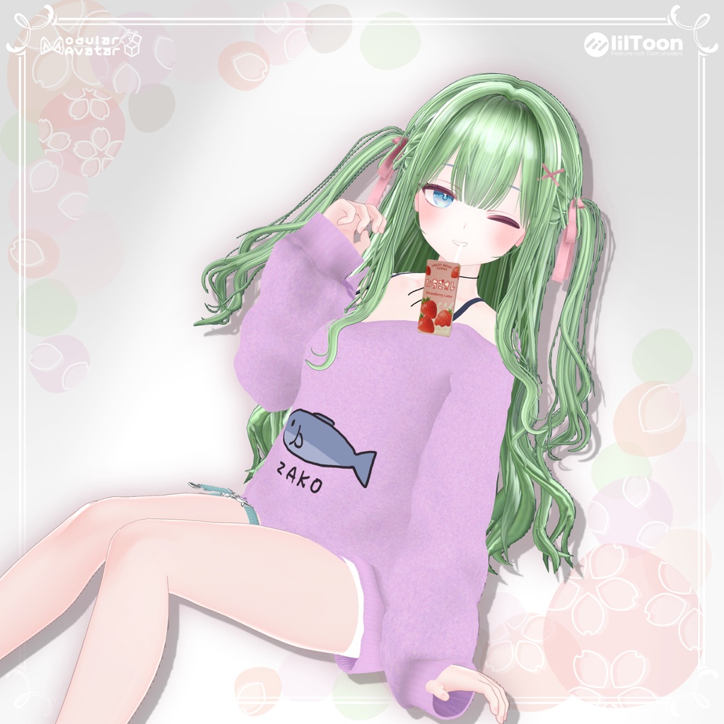『🎀お嬢様ツインテ🎀』(8アバター対応)【VRC Hair】