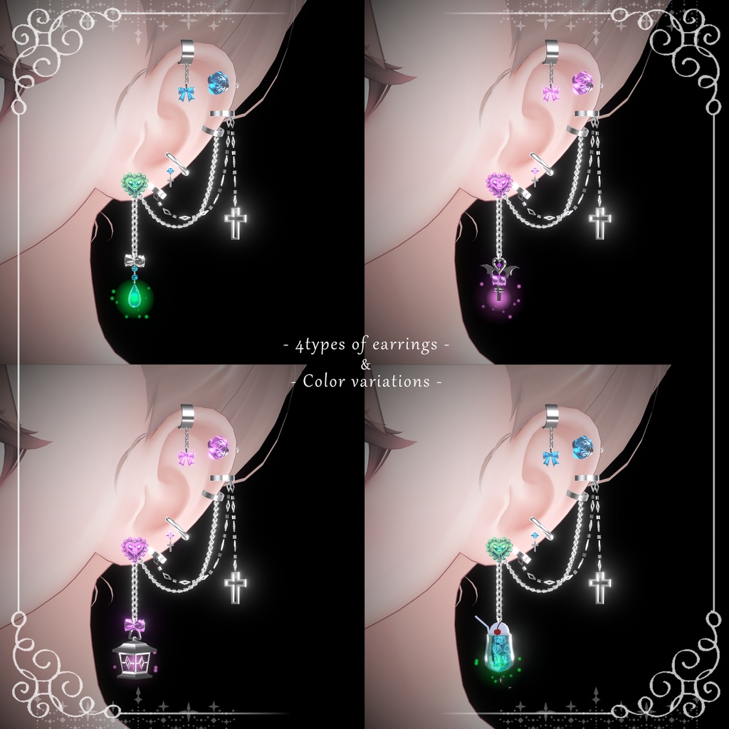 ✨3日間無料(8/3まで)✨『イヤーカフ&リング』RabiLuvi🐇アクセサリー(Vol.1)