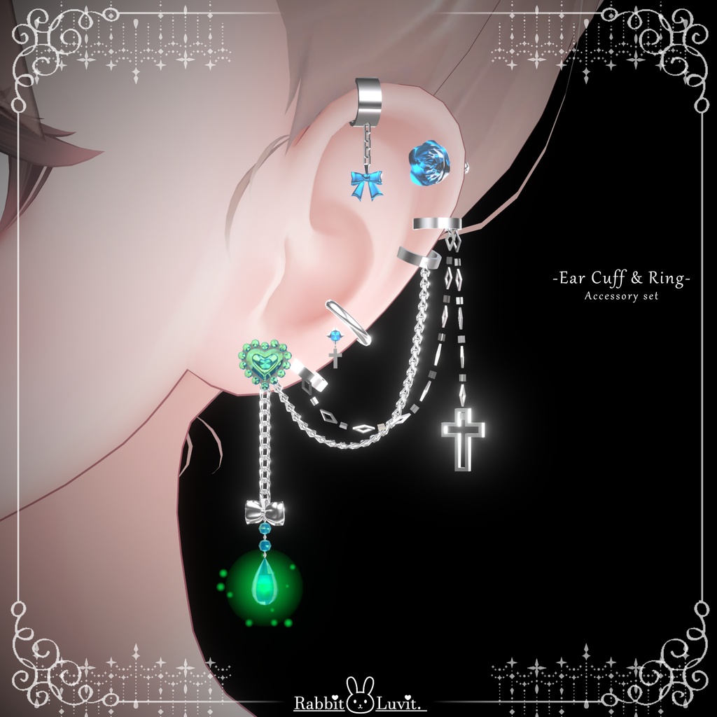 ✨3日間無料(8/3まで)✨『イヤーカフ&リング』RabiLuvi🐇アクセサリー(Vol.1)