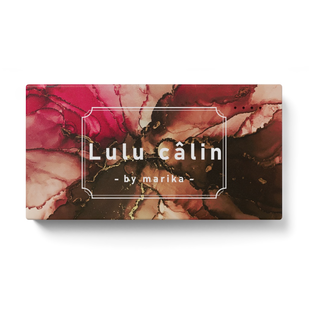 ピンク・ブラウン　アルコールインクアート柄モバイルバッテリー