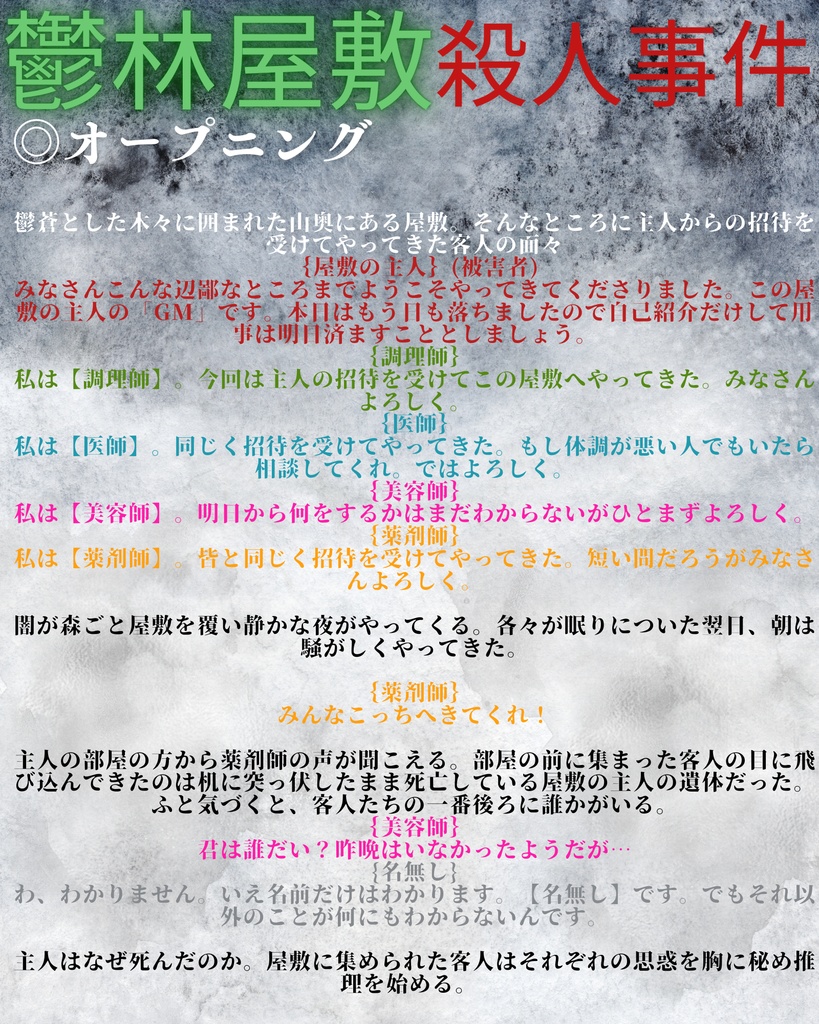 マダミス「鬱林屋敷殺人事件」