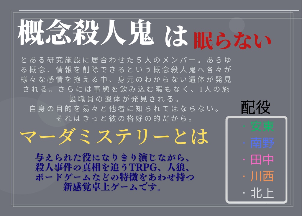 マダミス「概念殺人鬼は眠らない」