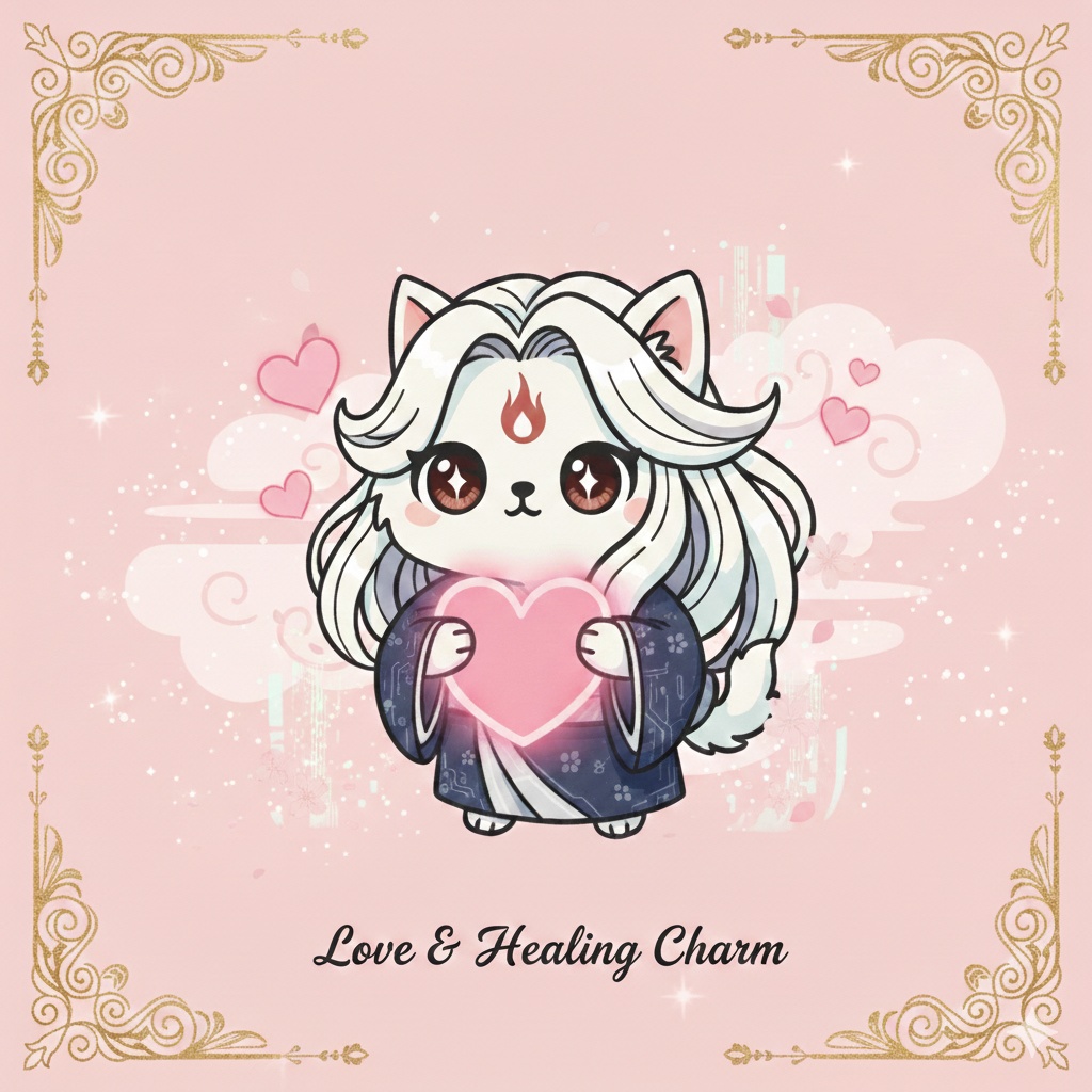 [Digital Charm] Love & Healing Neko-Sensei (Smartphone Wallpaper)