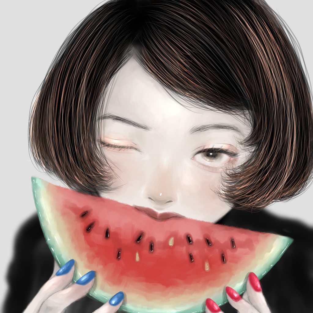 【数量限定】「ガブリッ。」オリジナルイラスト(額装済)